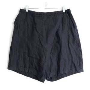 eileen fisher • organic linen faux wrap shorts